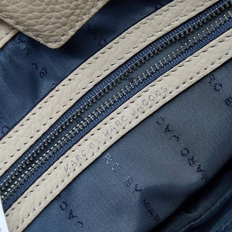 Pre Owned Marc by Marc Jacobs Cream/Neon Leather Novelty Too Hot to Handle Top Handle Bag