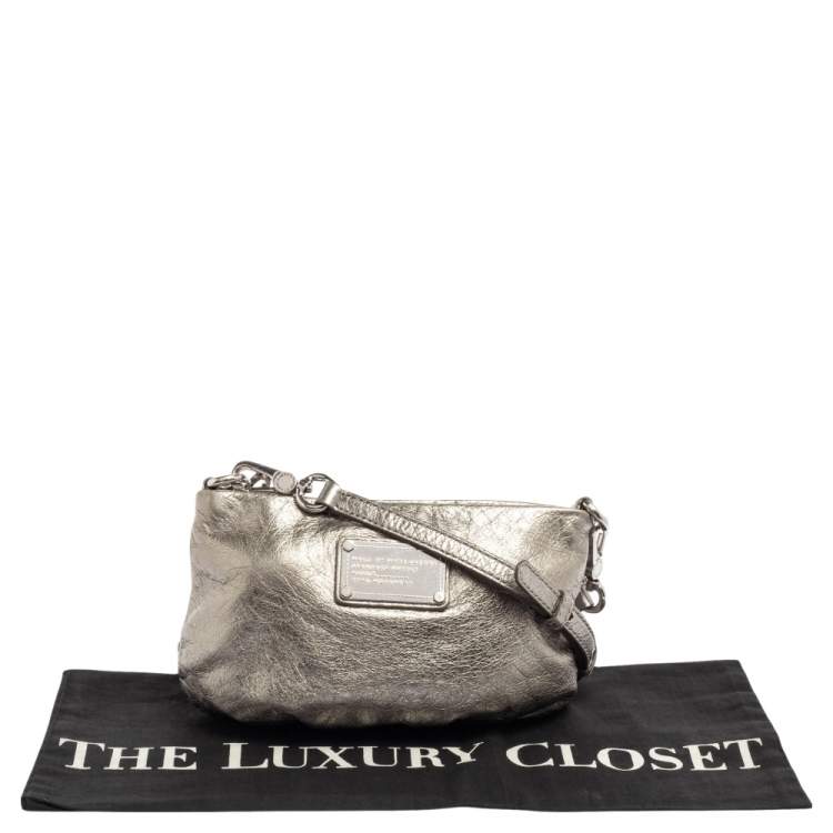 Pre Owned Marc by Marc Jacobs Silver Leather Crossbody Bag