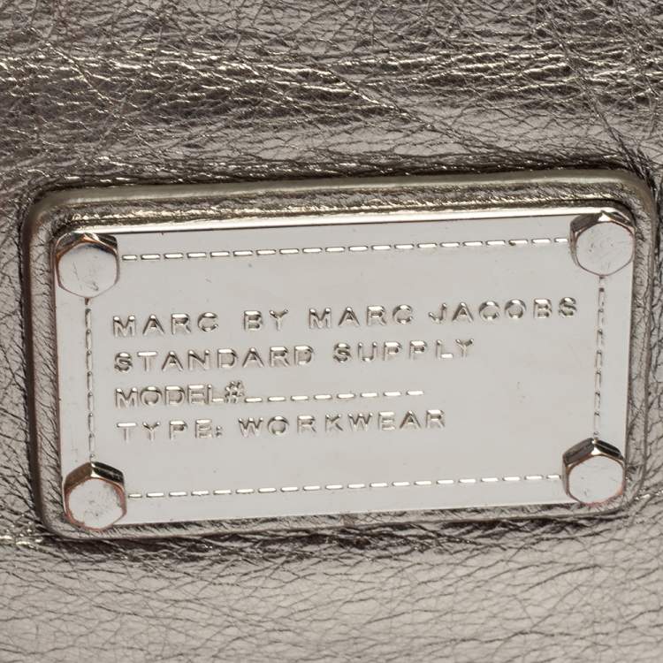 Pre Owned Marc by Marc Jacobs Silver Leather Crossbody Bag