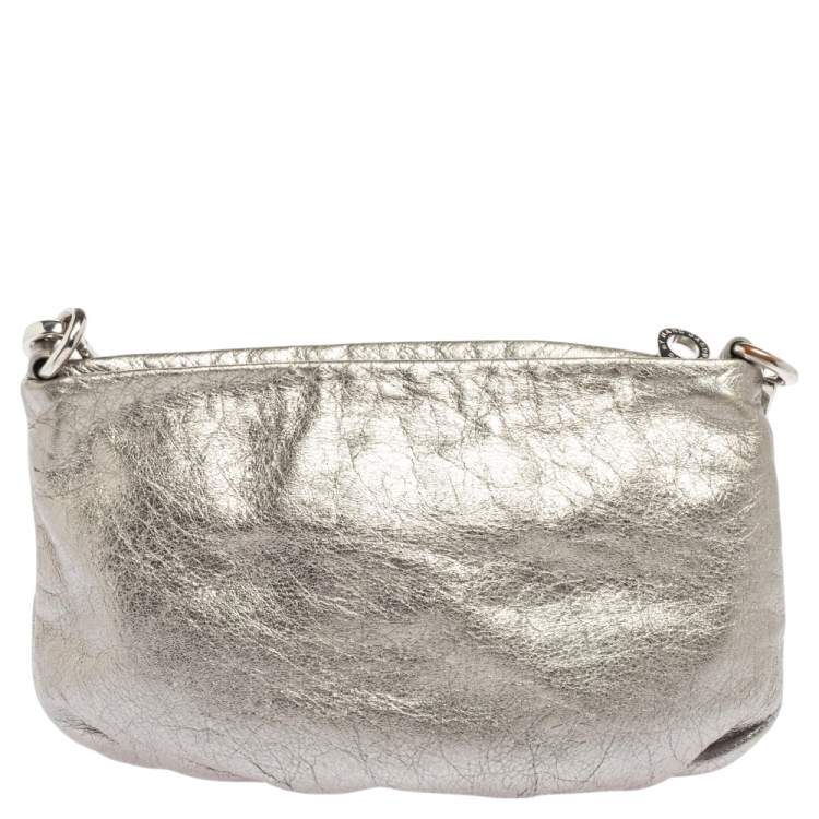 Pre Owned Marc by Marc Jacobs Silver Leather Crossbody Bag
