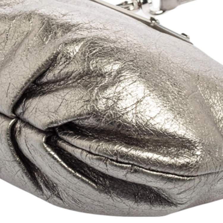 Pre Owned Marc by Marc Jacobs Silver Leather Crossbody Bag