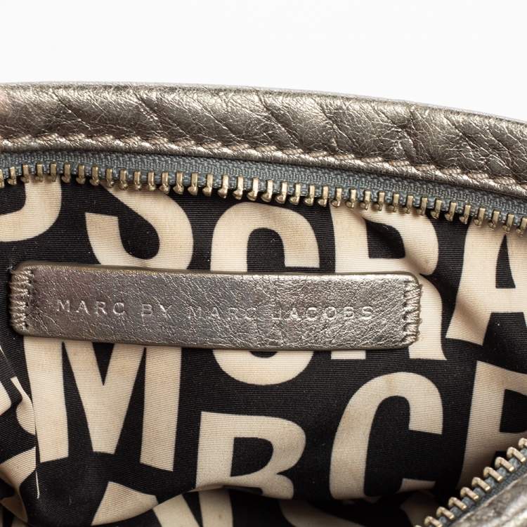 Pre Owned Marc by Marc Jacobs Silver Leather Crossbody Bag