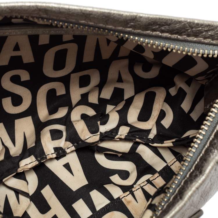 Pre Owned Marc by Marc Jacobs Silver Leather Crossbody Bag
