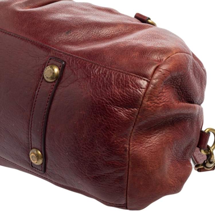Pre Owned Marc by Marc Jacobs Burgundy Leather Classic Q Baby Groovee Satchel