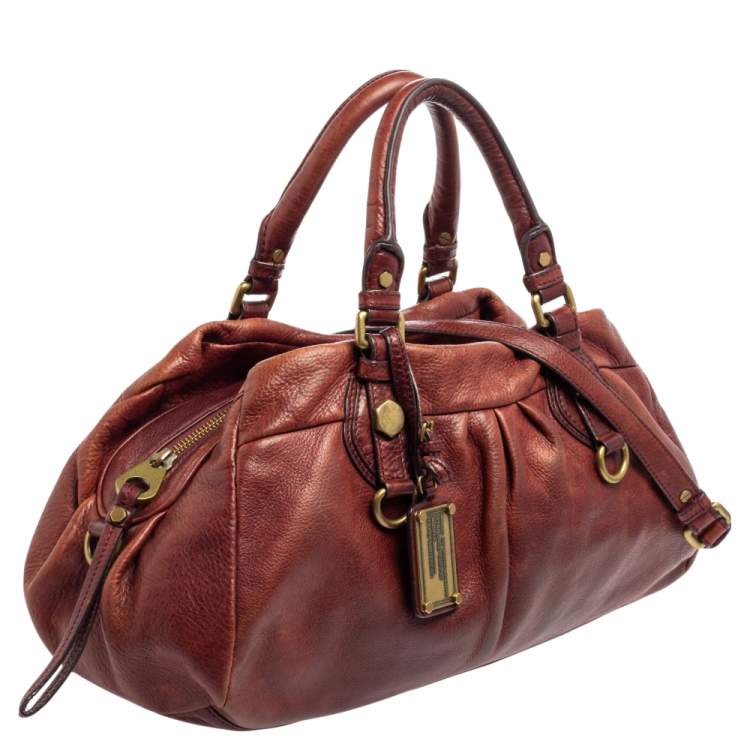 Pre Owned Marc by Marc Jacobs Burgundy Leather Classic Q Baby Groovee Satchel
