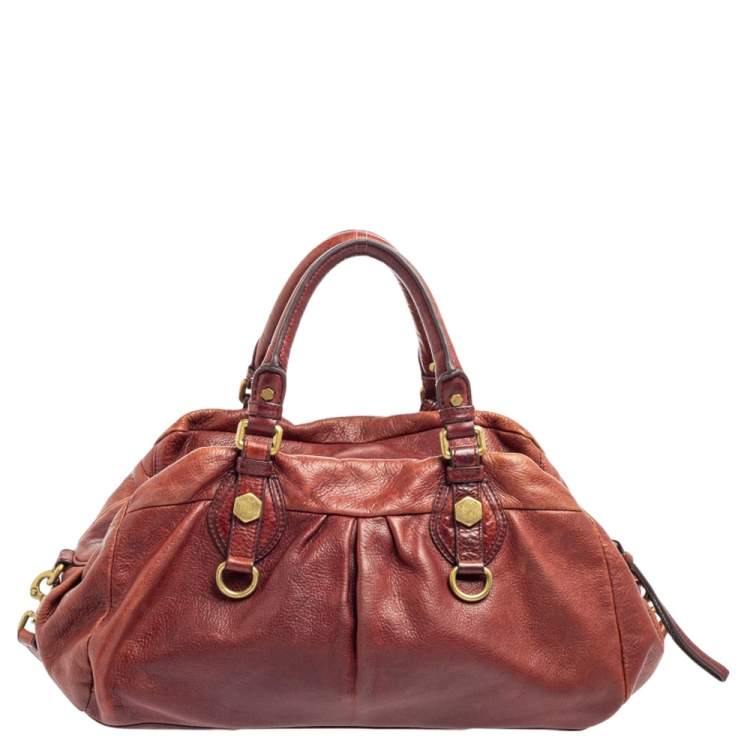 Pre Owned Marc by Marc Jacobs Burgundy Leather Classic Q Baby Groovee Satchel