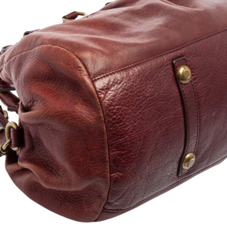 Pre Owned Marc by Marc Jacobs Burgundy Leather Classic Q Baby Groovee Satchel