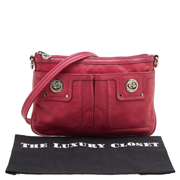 Pre Owned Marc by Marc Jacobs Pink Leather Totally Turnlock Percy Crossbody Bag