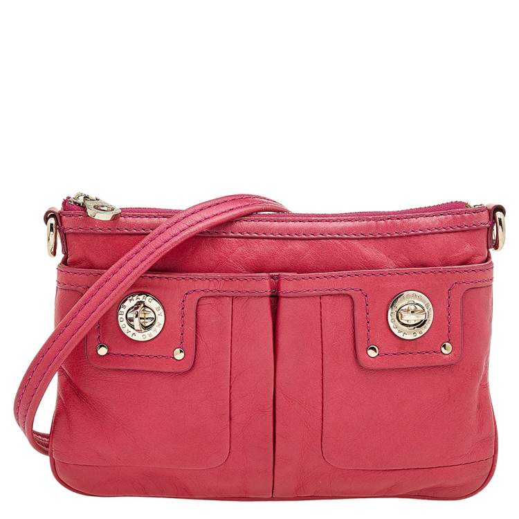 Hot Pink Marc Jacobs Handbag/Cross-Body with Double Zipper and Two