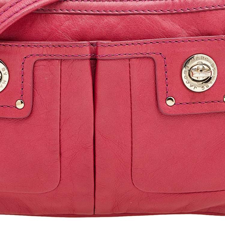 Pre Owned Marc by Marc Jacobs Pink Leather Totally Turnlock Percy Crossbody Bag