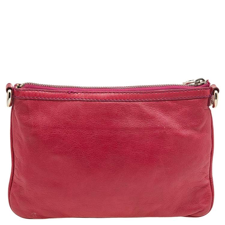 Pre Owned Marc by Marc Jacobs Pink Leather Totally Turnlock Percy Crossbody Bag