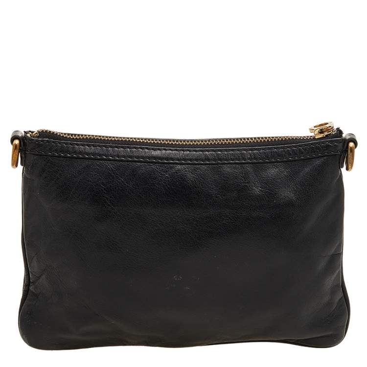 Pre Owned Marc by Marc Jacobs Black Leather Totally Turnlock Percy Crossbody Bag