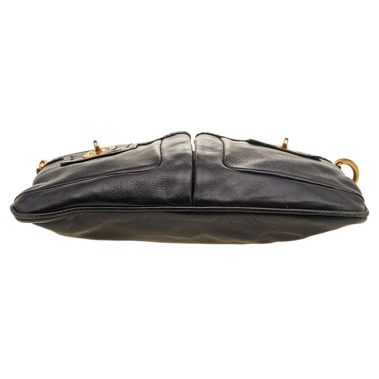 Pre Owned Marc by Marc Jacobs Black Leather Totally Turnlock Percy Crossbody Bag
