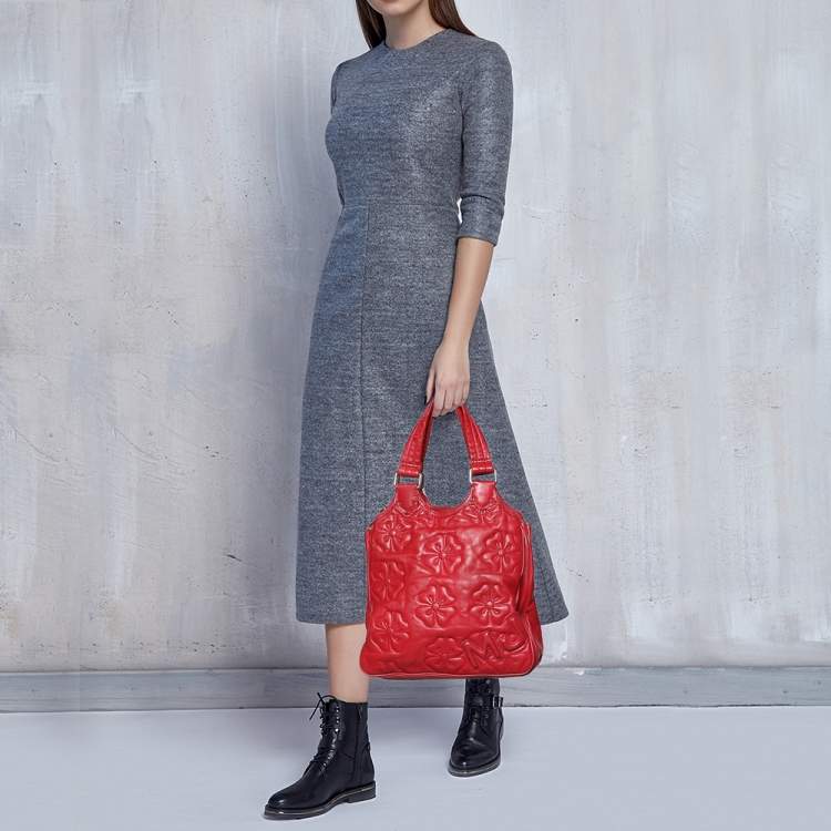 Pre Owned Marc by Marc Jacobs Red Quilted Leather Tote