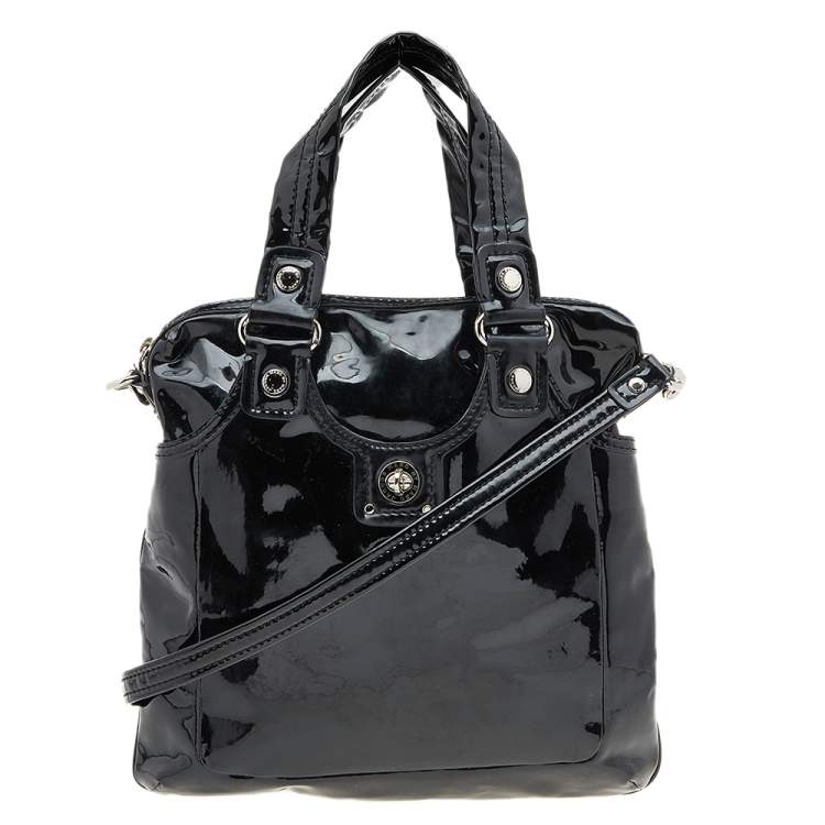 مملوكة مسبقًا Marc by Marc Jacobs Black Patent Leather Turnlock Satchel