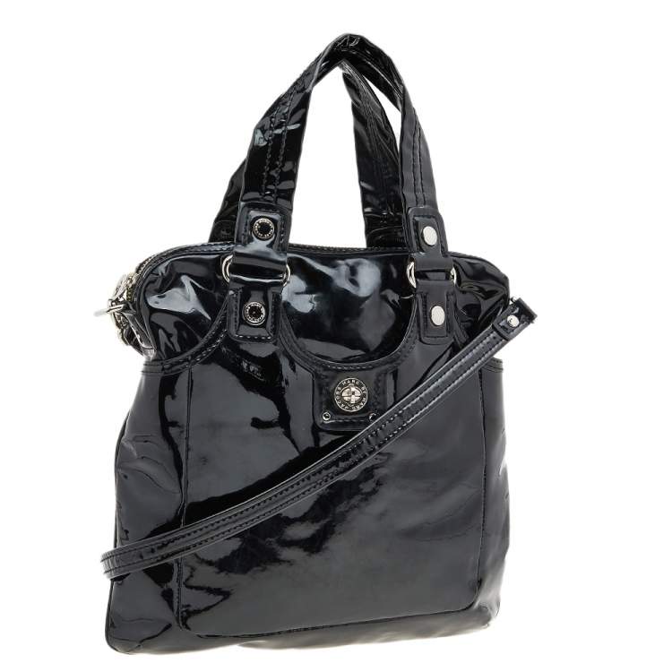 مملوكة مسبقًا Marc by Marc Jacobs Black Patent Leather Turnlock Satchel
