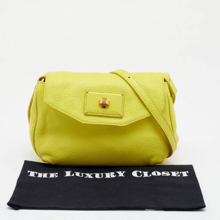 Pre Owned Marc by Marc Jacobs Yellow Leather Flap Crossbody Bag