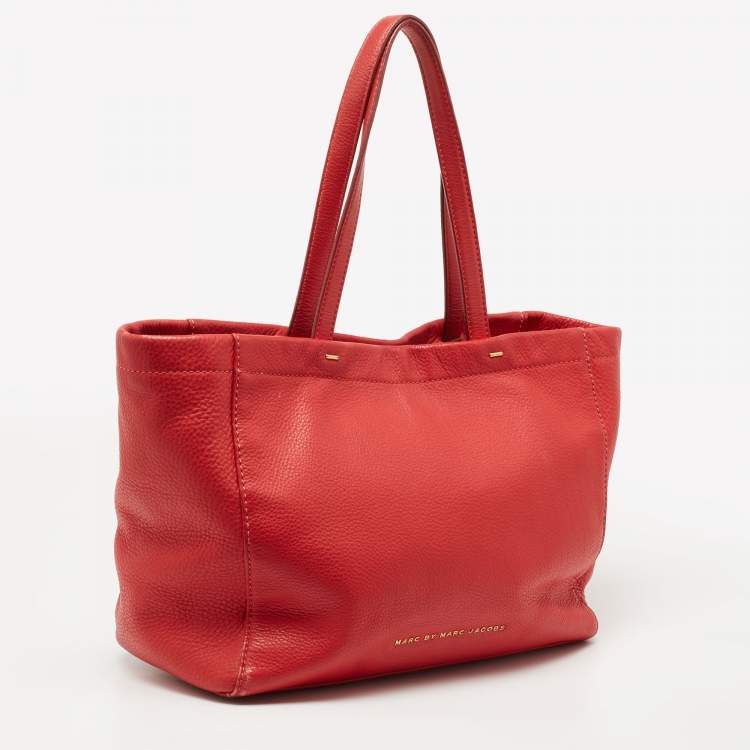Pre Owned Marc by Marc Jacobs Red Leather What's The T Woodland Tote 