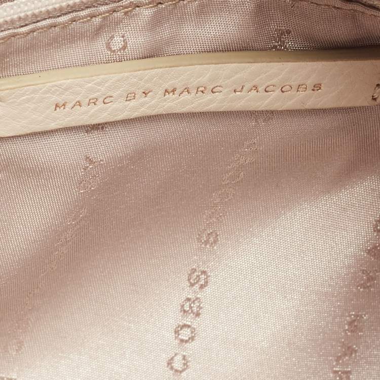 Pre Owned Marc by Marc Jacobs Beige Leather Zip Clutch