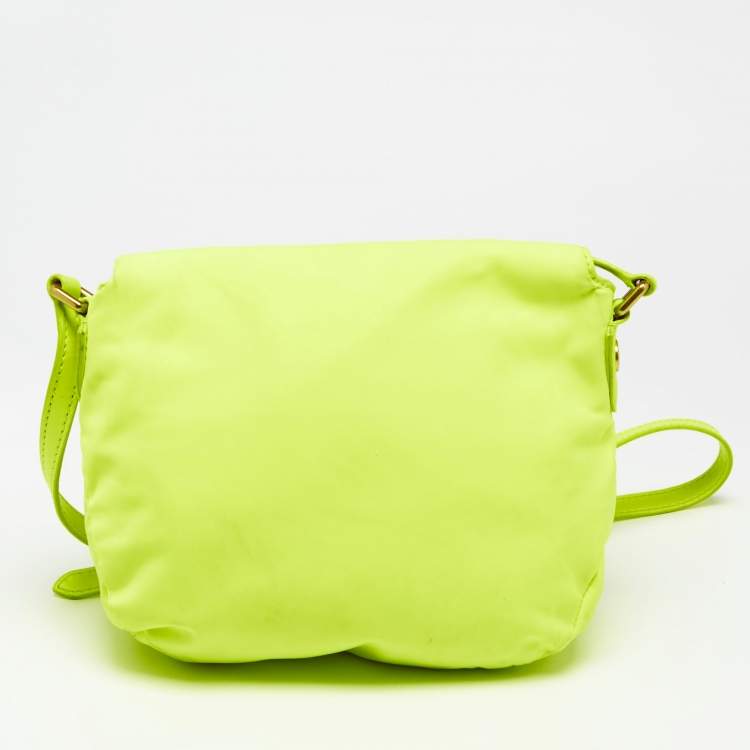 Pre Owned Marc by Marc Jacobs Neon Green Nylon Preppy Natasha Crossbody Bag