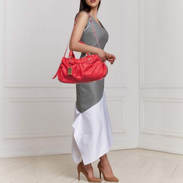 Pre Owned Marc by Marc Jacobs Red Leather Classic Q Baby Groovee Satchel