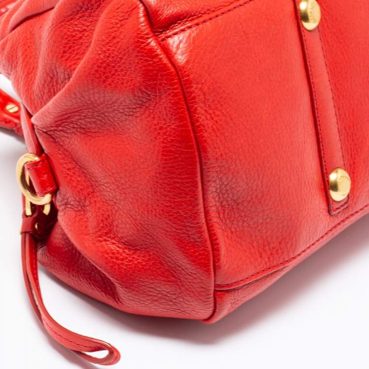 Pre Owned Marc by Marc Jacobs Red Leather Classic Q Baby Groovee Satchel