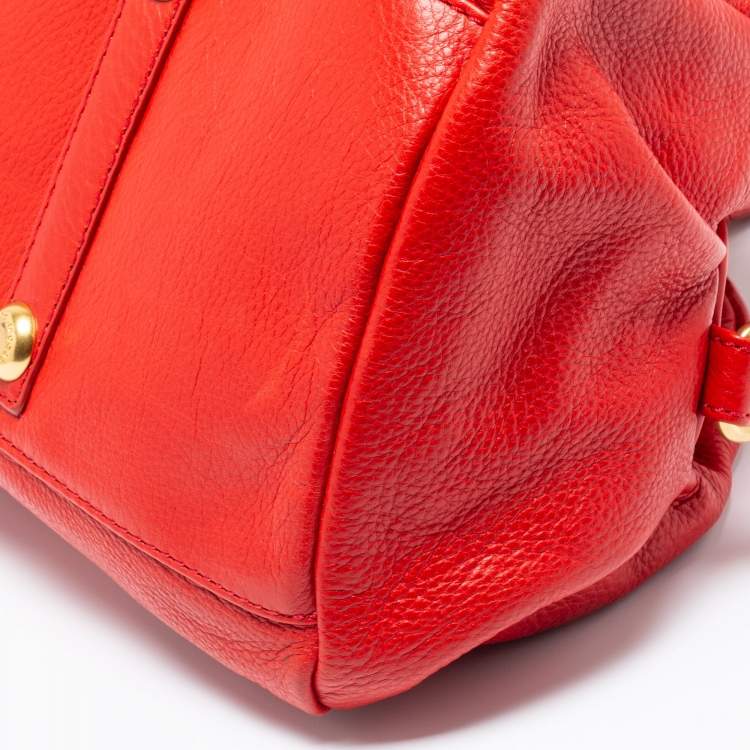 Pre Owned Marc by Marc Jacobs Red Leather Classic Q Baby Groovee Satchel