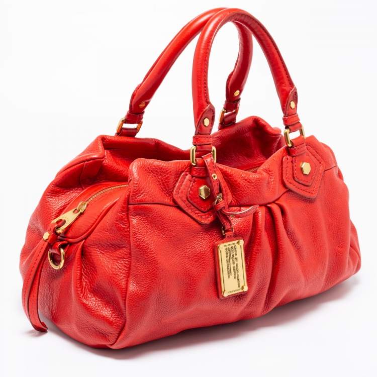 Pre Owned Marc by Marc Jacobs Red Leather Classic Q Baby Groovee Satchel