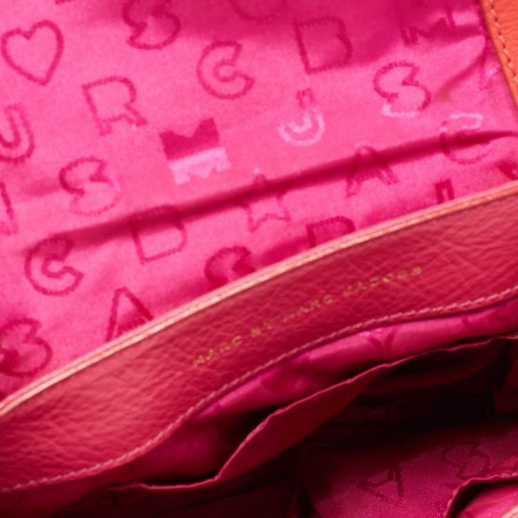 Pre Owned Marc by Marc Jacobs Pink/Red Leather Crossbody Bag