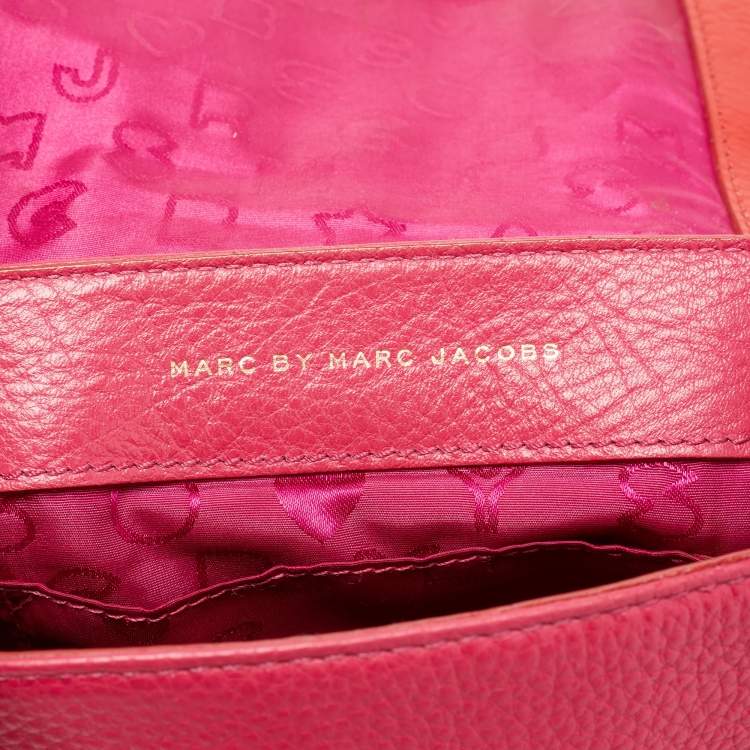 Pre Owned Marc by Marc Jacobs Pink/Red Leather Crossbody Bag