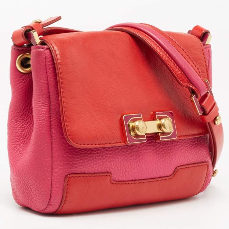 Pre Owned Marc by Marc Jacobs Pink/Red Leather Crossbody Bag