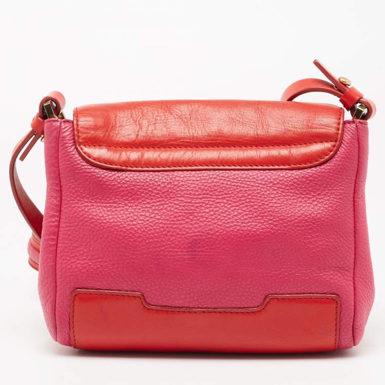 Pre Owned Marc by Marc Jacobs Pink/Red Leather Crossbody Bag
