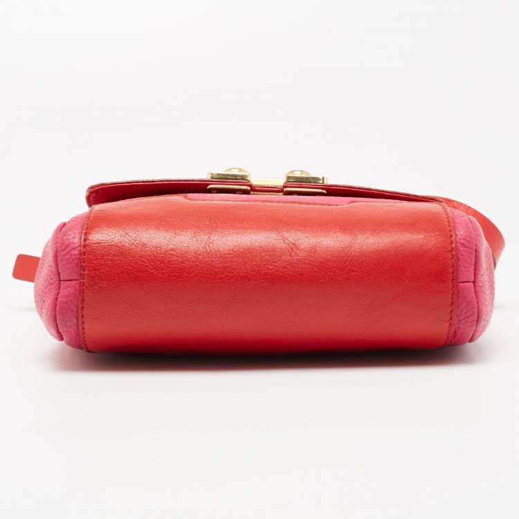 Pre Owned Marc by Marc Jacobs Pink/Red Leather Crossbody Bag