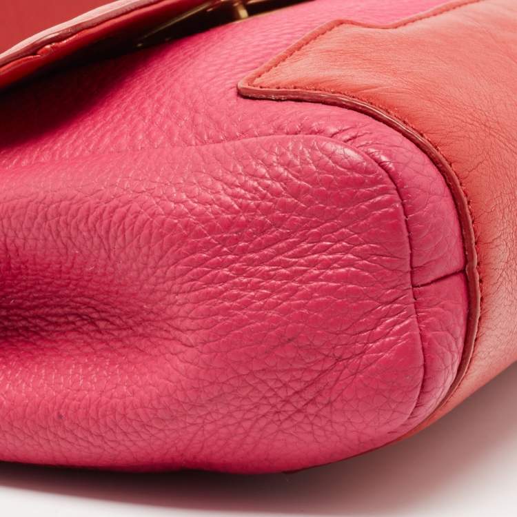 Pre Owned Marc by Marc Jacobs Pink/Red Leather Crossbody Bag