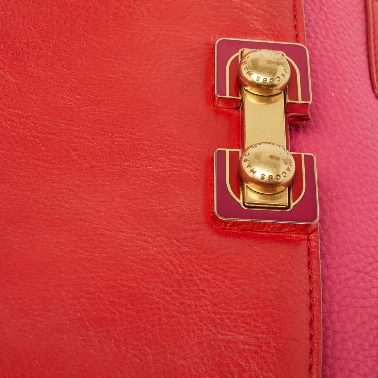 Pre Owned Marc by Marc Jacobs Pink/Red Leather Crossbody Bag