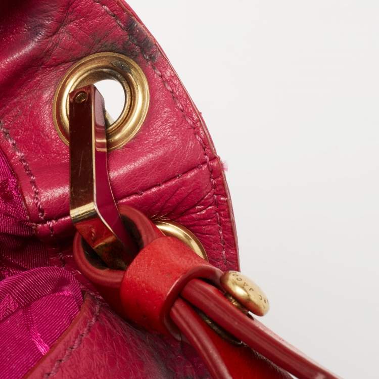 Pre Owned Marc by Marc Jacobs Pink/Red Leather Crossbody Bag