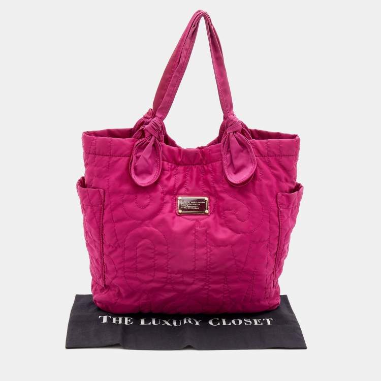 Pre Owned Marc by Marc Jacobs Fuchsia Nylon Large Pretty Tate Tote