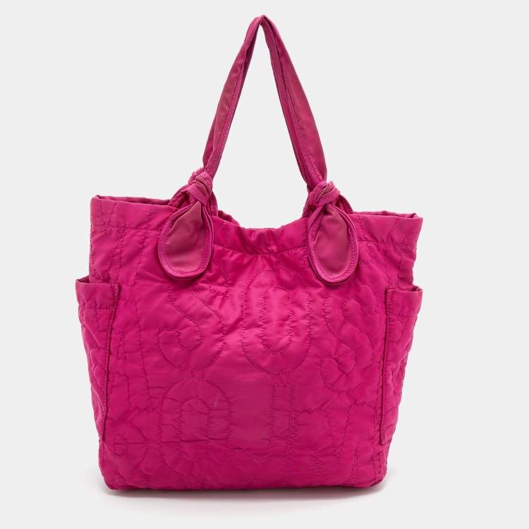 Pre Owned Marc by Marc Jacobs Fuchsia Nylon Large Pretty Tate Tote
