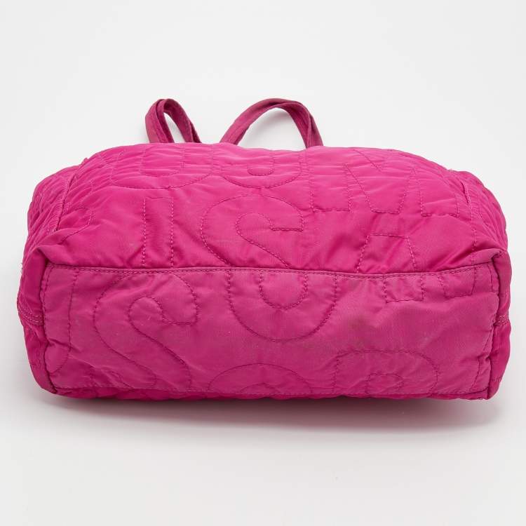Pre Owned Marc by Marc Jacobs Fuchsia Nylon Large Pretty Tate Tote