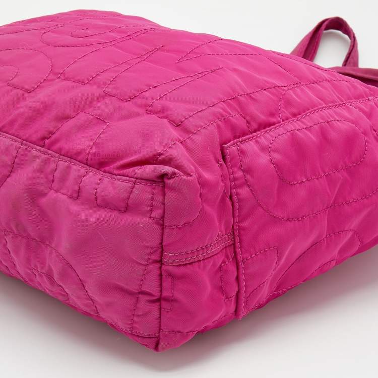 Pre Owned Marc by Marc Jacobs Fuchsia Nylon Large Pretty Tate Tote
