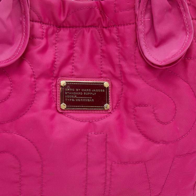 Pre Owned Marc by Marc Jacobs Fuchsia Nylon Large Pretty Tate Tote