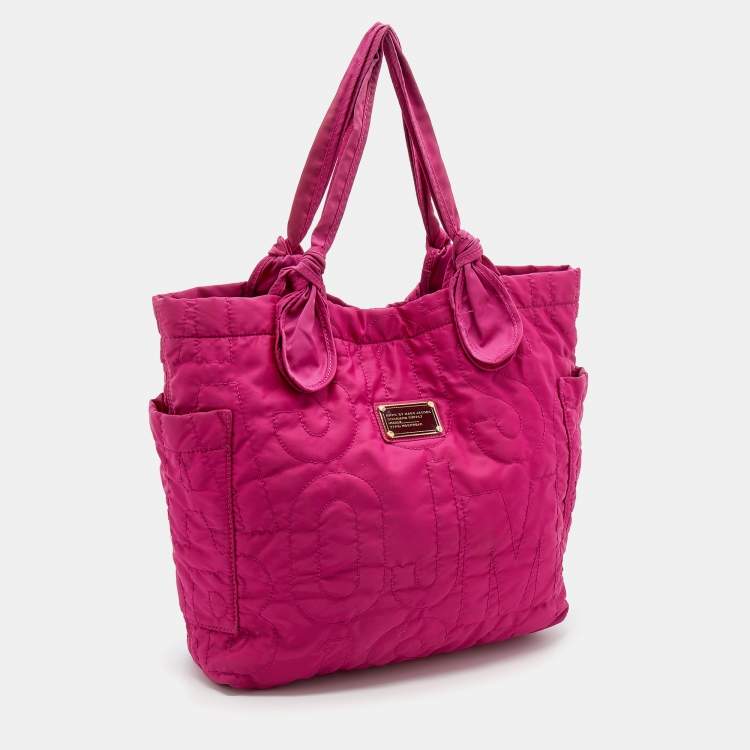 Pre Owned Marc by Marc Jacobs Fuchsia Nylon Large Pretty Tate Tote