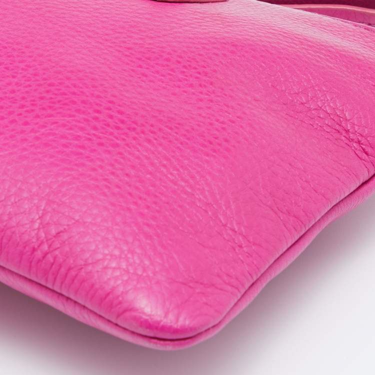 Pre Owned Marc by Marc Jacobs Pink Leather Classic Q Wristlet Clutch