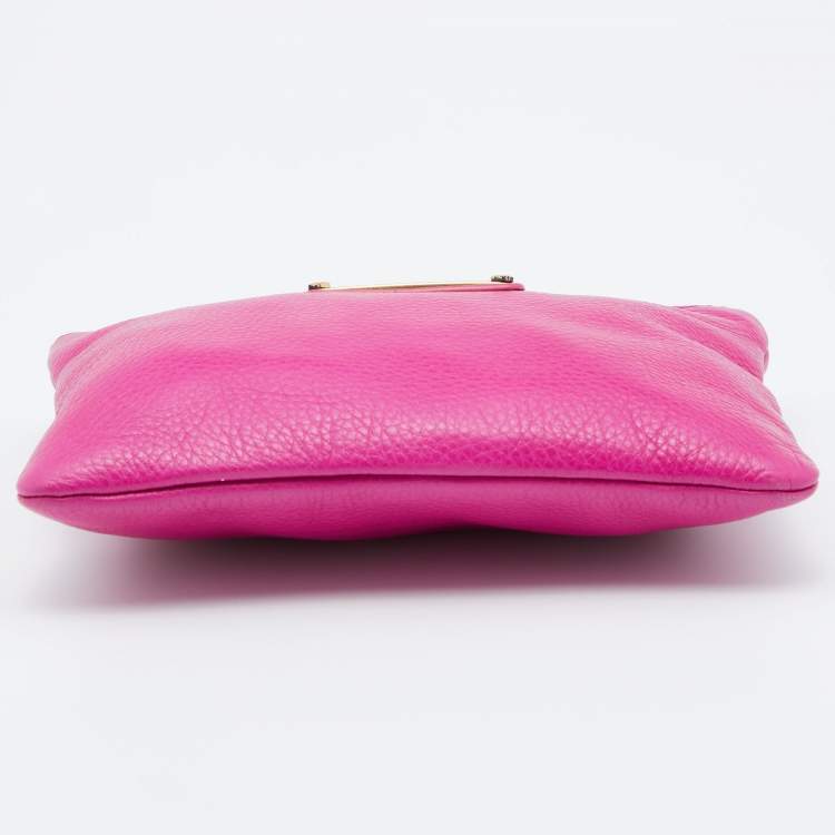 Pre Owned Marc by Marc Jacobs Pink Leather Classic Q Wristlet Clutch