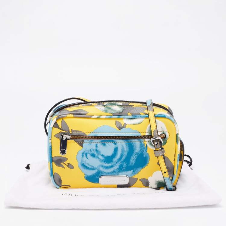 Pre Owned Marc by Marc Jacobs Yellow Floral Printed Leather Jerrie Rose Sally Crossbody Bag