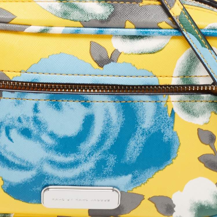 Pre Owned Marc by Marc Jacobs Yellow Floral Printed Leather Jerrie Rose Sally Crossbody Bag