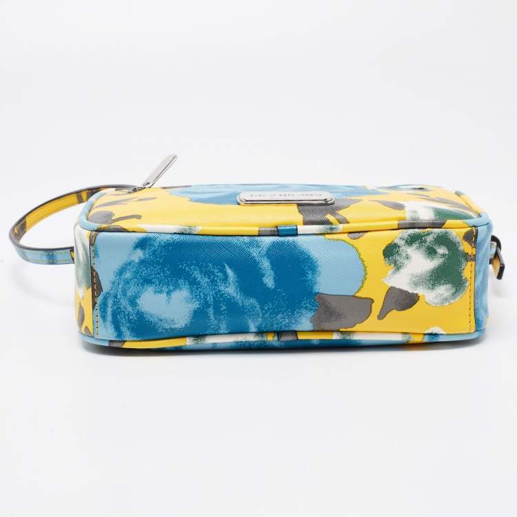 Pre Owned Marc by Marc Jacobs Yellow Floral Printed Leather Jerrie Rose Sally Crossbody Bag