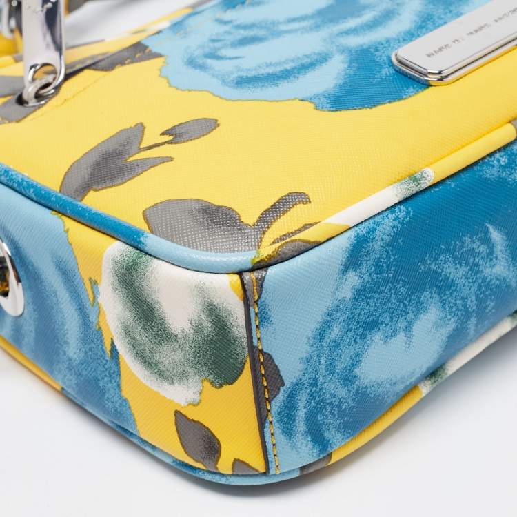 Pre Owned Marc by Marc Jacobs Yellow Floral Printed Leather Jerrie Rose Sally Crossbody Bag