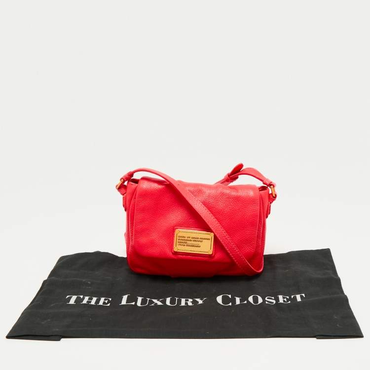 Pre Owned Marc by Marc Jacobs Neon Red Leather Classic Q Karlie Crossbody Bag