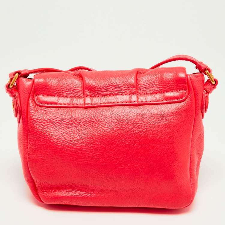 Pre Owned Marc by Marc Jacobs Neon Red Leather Classic Q Karlie Crossbody Bag